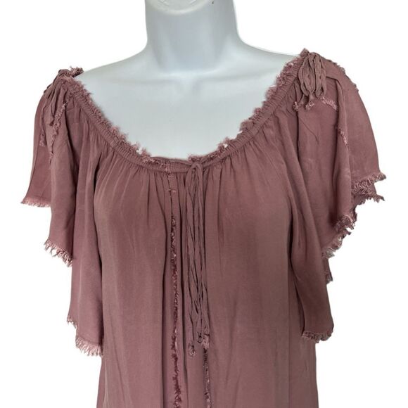 PPLA Clothing Mini Boho Dress Women’s Short Sleeveless Fringe Borders Size S - Picture 5 of 7